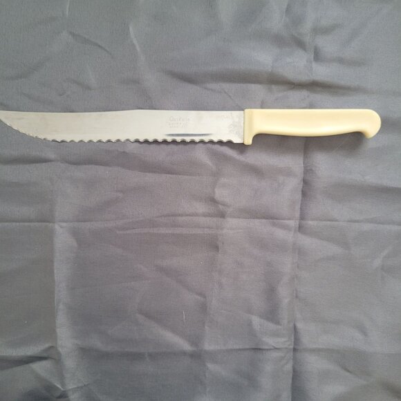 Quikut 13" Serrated Bread Knife With Ivory Handle Stainless Steel - Picture 1 of 4